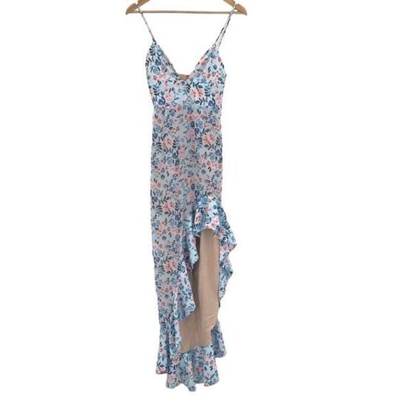 Lovers And Friends‎ Meadow Floral Ruffle Hi Low Ahamani Maxi Dress Multicolor XS - Picture 2 of 15